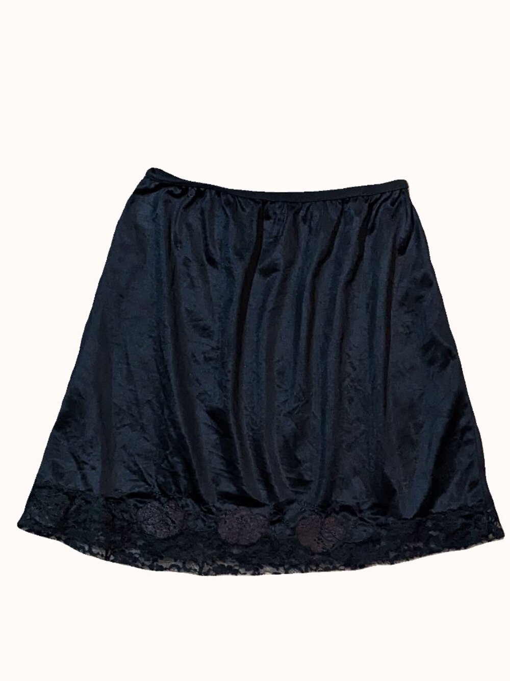 Vintage Black Short Slip Skirt Size M Preowned